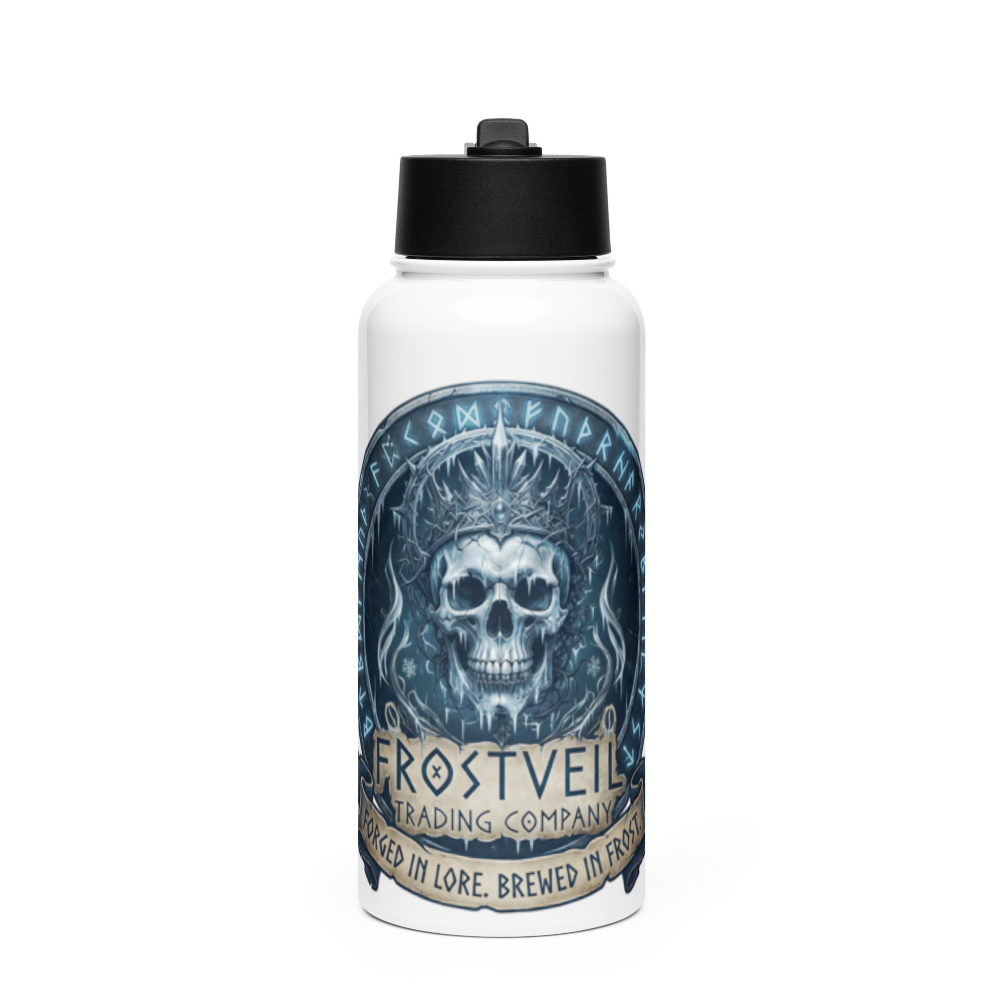 Frostflow Stainless Steel Water Bottle – Straw Lid Adventure Flask | Frostveil Trading Company - Frostveil Trading Company